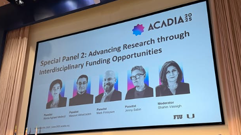 Dr. Masoud Akbarzadeh discusses Interdisciplinary Funding Opportunities at ACADIA 2025 in Miami